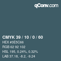颜色代码: CMYK 39 / 10 / 0 / 60 | qconv.com