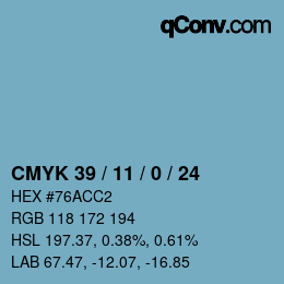 颜色代码: CMYK 39 / 11 / 0 / 24 | qconv.com