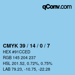 Color code: CMYK 39 / 14 / 0 / 7 | qconv.com