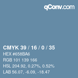 Código de color: CMYK 39 / 16 / 0 / 35 | qconv.com