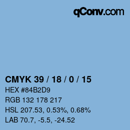 Código de color: CMYK 39 / 18 / 0 / 15 | qconv.com