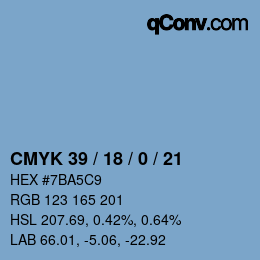 Color code: CMYK 39 / 18 / 0 / 21 | qconv.com