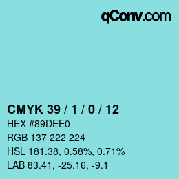Color code: CMYK 39 / 1 / 0 / 12 | qconv.com