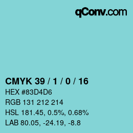 カラーコード: CMYK 39 / 1 / 0 / 16 | qconv.com