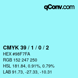 Color code: CMYK 39 / 1 / 0 / 2 | qconv.com