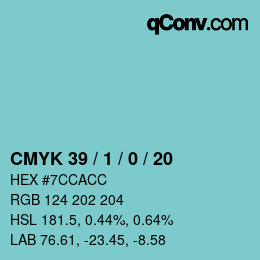 Código de color: CMYK 39 / 1 / 0 / 20 | qconv.com