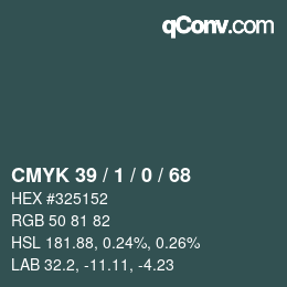 颜色代码: CMYK 39 / 1 / 0 / 68 | qconv.com