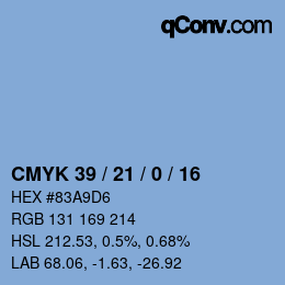 Color code: CMYK 39 / 21 / 0 / 16 | qconv.com