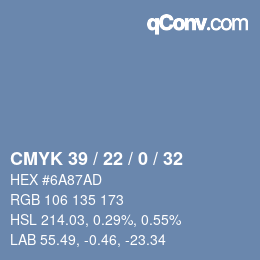 Color code: CMYK 39 / 22 / 0 / 32 | qconv.com