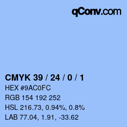 颜色代码: CMYK 39 / 24 / 0 / 1 | qconv.com