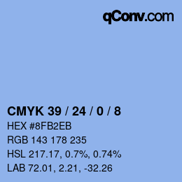 カラーコード: CMYK 39 / 24 / 0 / 8 | qconv.com