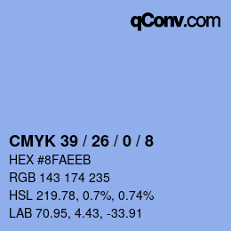 Color code: CMYK 39 / 26 / 0 / 8 | qconv.com