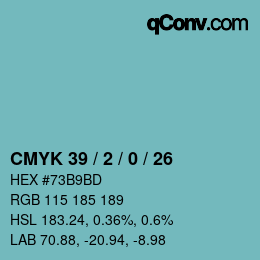 Color code: CMYK 39 / 2 / 0 / 26 | qconv.com