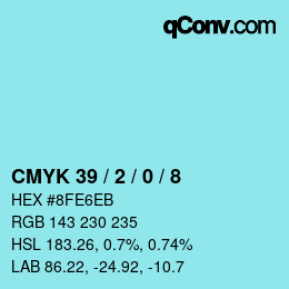 Color code: CMYK 39 / 2 / 0 / 8 | qconv.com