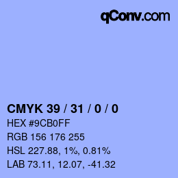 Color code: CMYK 39 / 31 / 0 / 0 | qconv.com