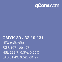 Color code: CMYK 39 / 32 / 0 / 31 | qconv.com