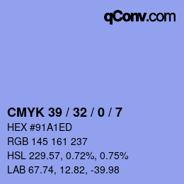 Color code: CMYK 39 / 32 / 0 / 7 | qconv.com
