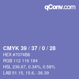 Color code: CMYK 39 / 37 / 0 / 28 | qconv.com