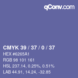 颜色代码: CMYK 39 / 37 / 0 / 37 | qconv.com