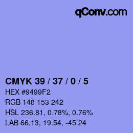 Color code: CMYK 39 / 37 / 0 / 5 | qconv.com