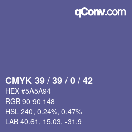 颜色代码: CMYK 39 / 39 / 0 / 42 | qconv.com