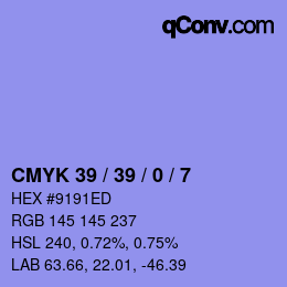 カラーコード: CMYK 39 / 39 / 0 / 7 | qconv.com