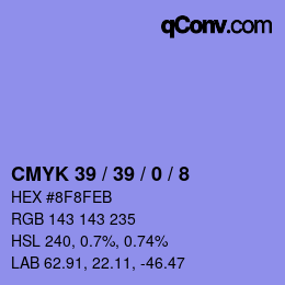 カラーコード: CMYK 39 / 39 / 0 / 8 | qconv.com
