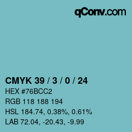 Color code: CMYK 39 / 3 / 0 / 24 | qconv.com