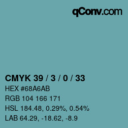 Farbcode: CMYK 39 / 3 / 0 / 33 | qconv.com