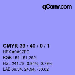 Farbcode: CMYK 39 / 40 / 0 / 1 | qconv.com