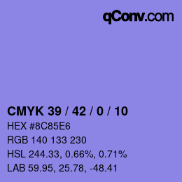Color code: CMYK 39 / 42 / 0 / 10 | qconv.com