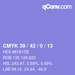 Color code: CMYK 39 / 42 / 0 / 13 | qconv.com