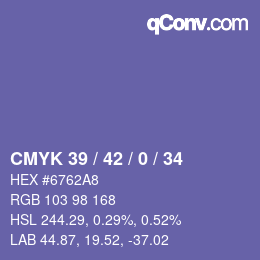 颜色代码: CMYK 39 / 42 / 0 / 34 | qconv.com