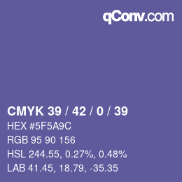 颜色代码: CMYK 39 / 42 / 0 / 39 | qconv.com