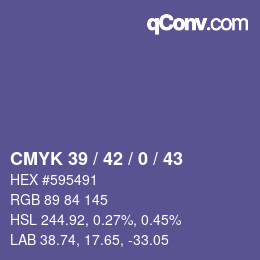 颜色代码: CMYK 39 / 42 / 0 / 43 | qconv.com
