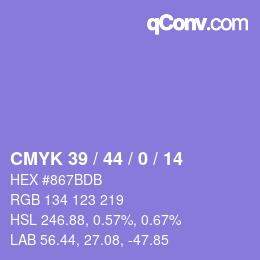 Color code: CMYK 39 / 44 / 0 / 14 | qconv.com
