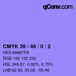 Color code: CMYK 39 / 46 / 0 / 2 | qconv.com