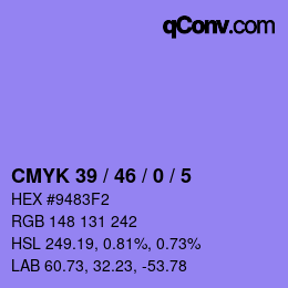 Código de color: CMYK 39 / 46 / 0 / 5 | qconv.com