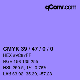 Color code: CMYK 39 / 47 / 0 / 0 | qconv.com