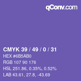 Código de color: CMYK 39 / 49 / 0 / 31 | qconv.com