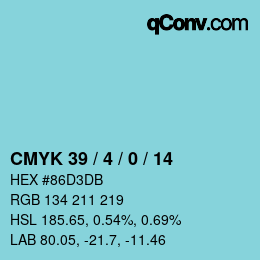 Color code: CMYK 39 / 4 / 0 / 14 | qconv.com