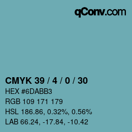 颜色代码: CMYK 39 / 4 / 0 / 30 | qconv.com