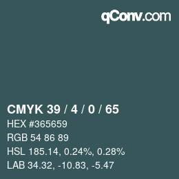 Color code: CMYK 39 / 4 / 0 / 65 | qconv.com