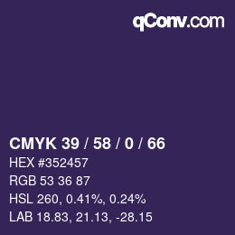 カラーコード: CMYK 39 / 58 / 0 / 66 | qconv.com