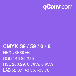 颜色代码: CMYK 39 / 59 / 0 / 8 | qconv.com