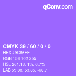 カラーコード: CMYK 39 / 60 / 0 / 0 | qconv.com
