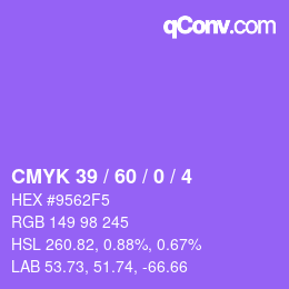 カラーコード: CMYK 39 / 60 / 0 / 4 | qconv.com
