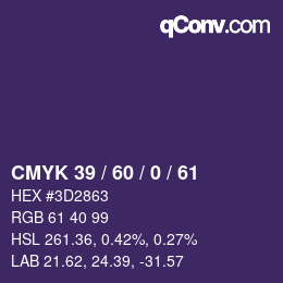 颜色代码: CMYK 39 / 60 / 0 / 61 | qconv.com
