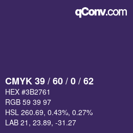 カラーコード: CMYK 39 / 60 / 0 / 62 | qconv.com