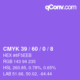 カラーコード: CMYK 39 / 60 / 0 / 8 | qconv.com